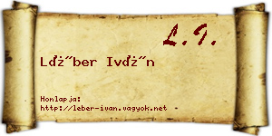 Léber Iván névjegykártya